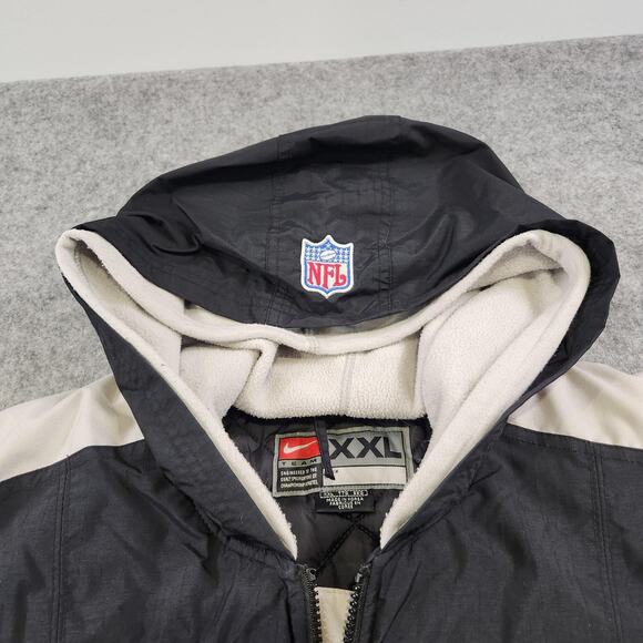 VTG 90s NIKE Las Vegas Raiders Jacket Mens 2XL Quilted Lined NFL Football Hooded - Picture 5 of 14